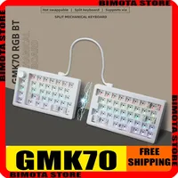 ZUOYA GMK70 Split Keyboard Bluetooth Three Modes Customized Gaming Keyboard RGB PC Gamer Accessories Gifts Mechanical Keyboard