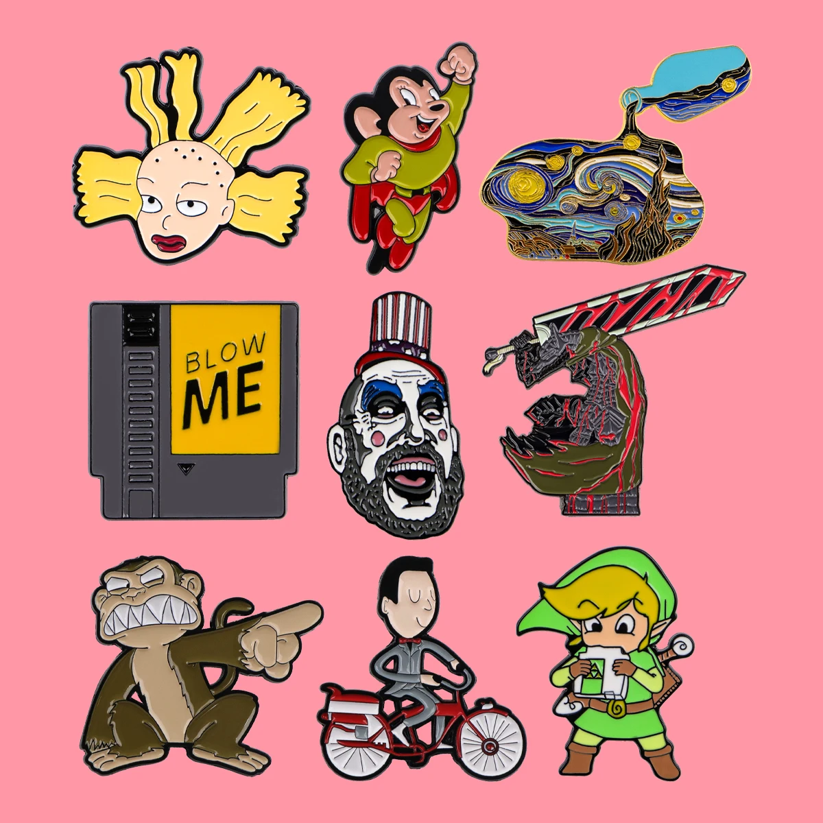 Cool Anime Figures Enamel Pins Funny Cartoon Monkey Brooch Lapel Pin Badge on Backpack Clothing Accessories Fashion Jewelry Gift