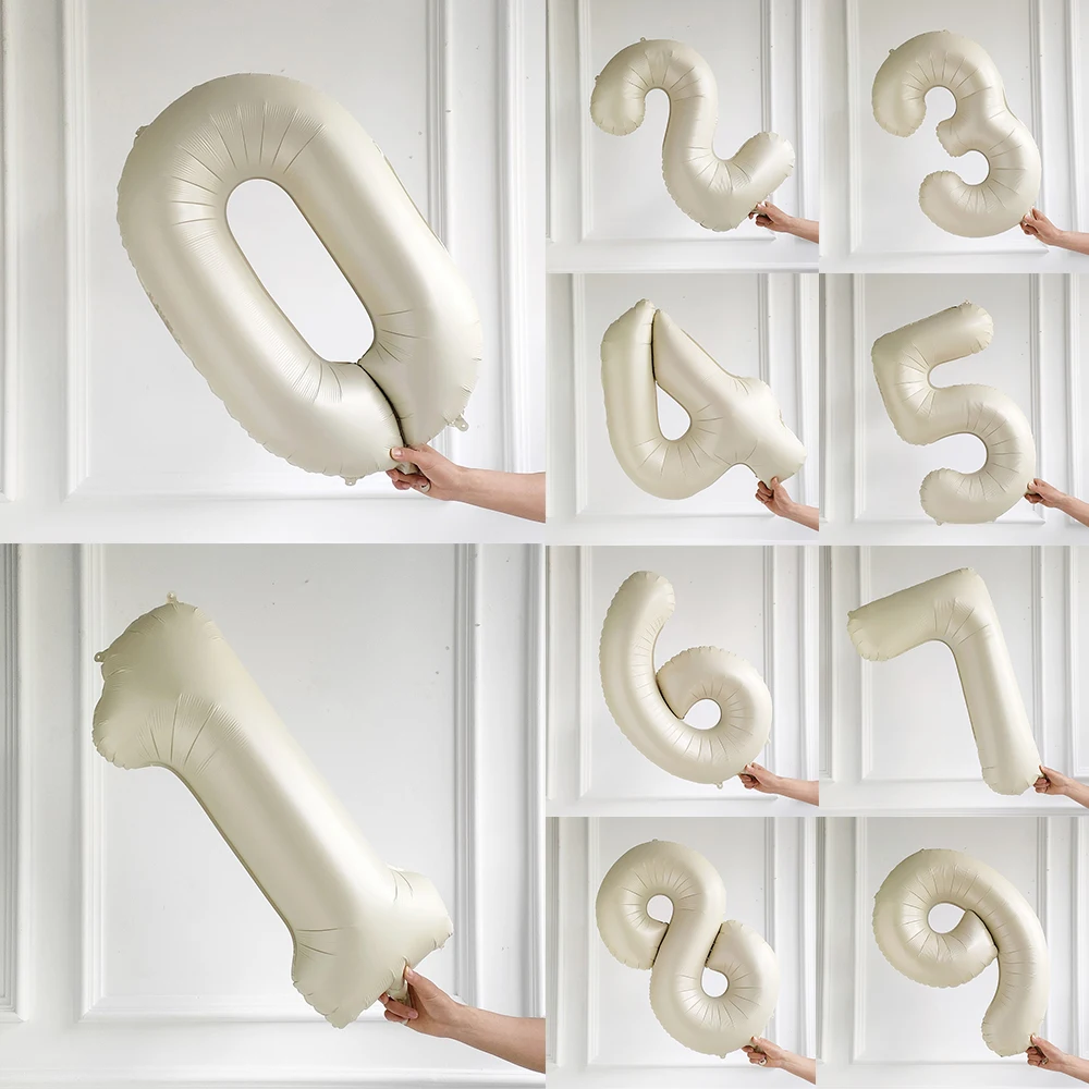 32Pcs Large Racing Horse Themed Balloon Set with 30inch 0-9 Cream Number Balloon for Kids Birthday Western Cowboy Party Supplies