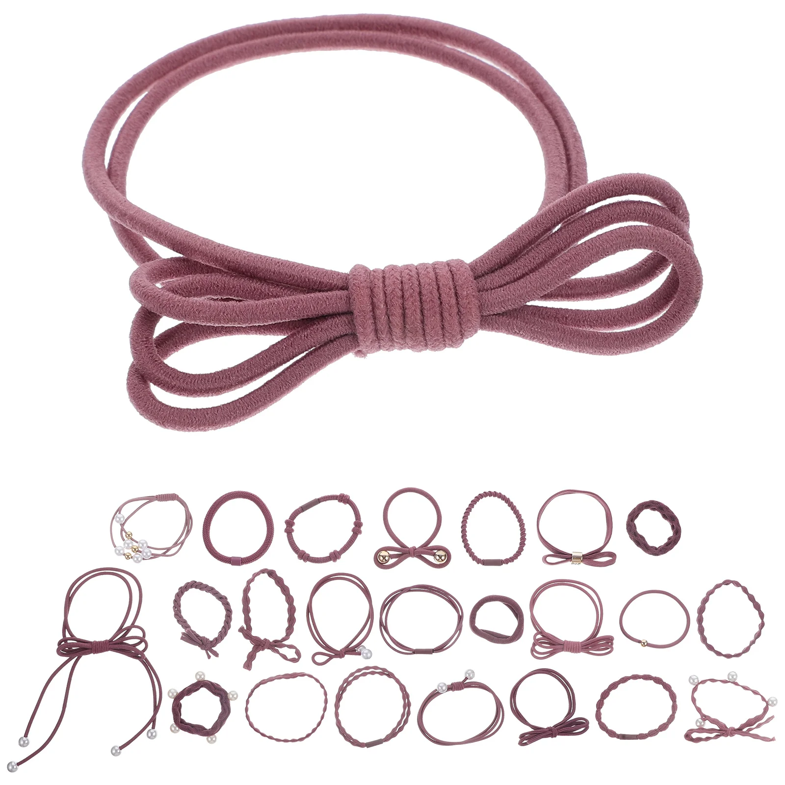 

24 Pcs Tie Bracelets Rubber Band Ponytail Holders Fine Hair Accessories Black Set Women Adult Hair Ring Scrunchies