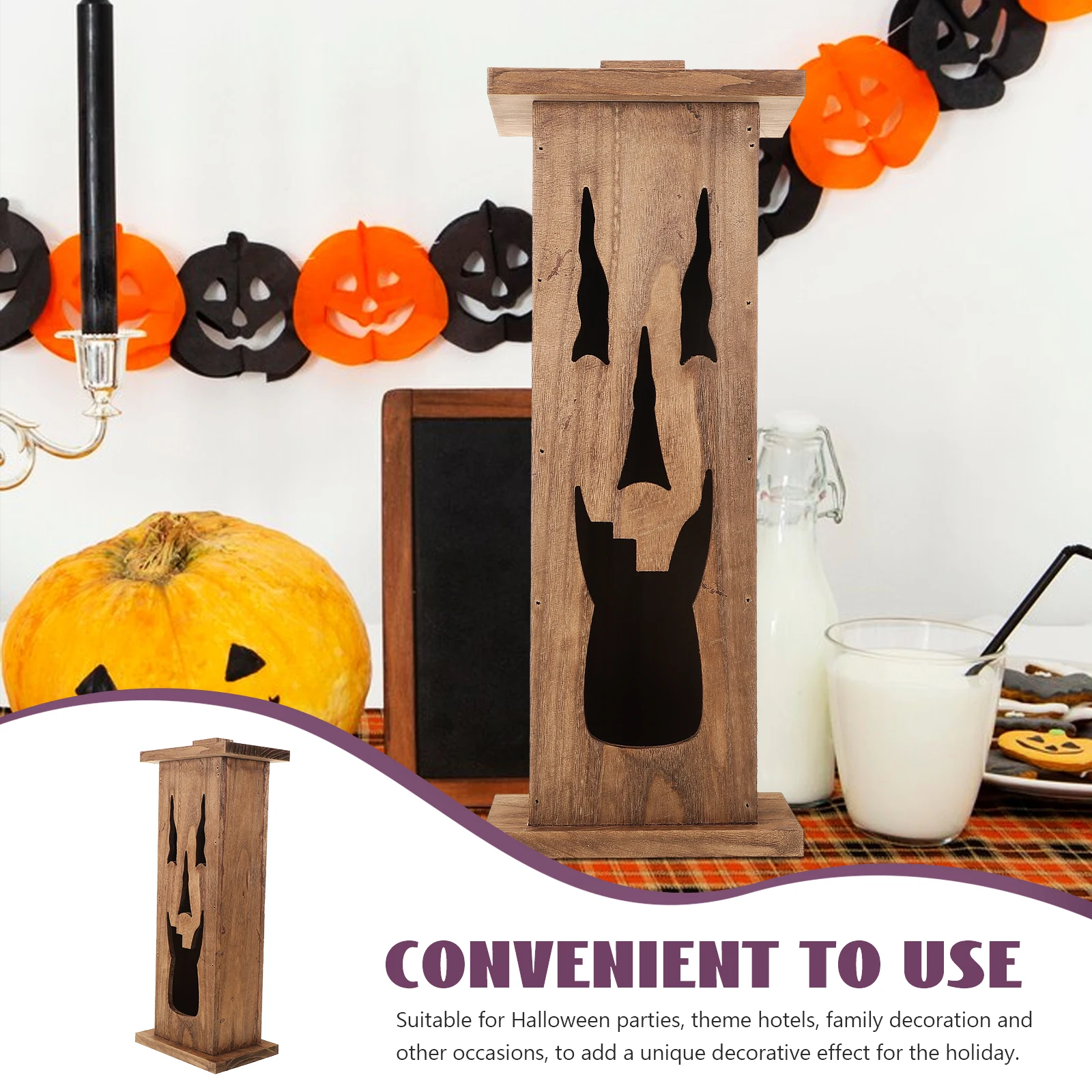 

Wooden Courtyard Decorations Cute Ghost Halloween Figurine Adornment Decorative Ornament