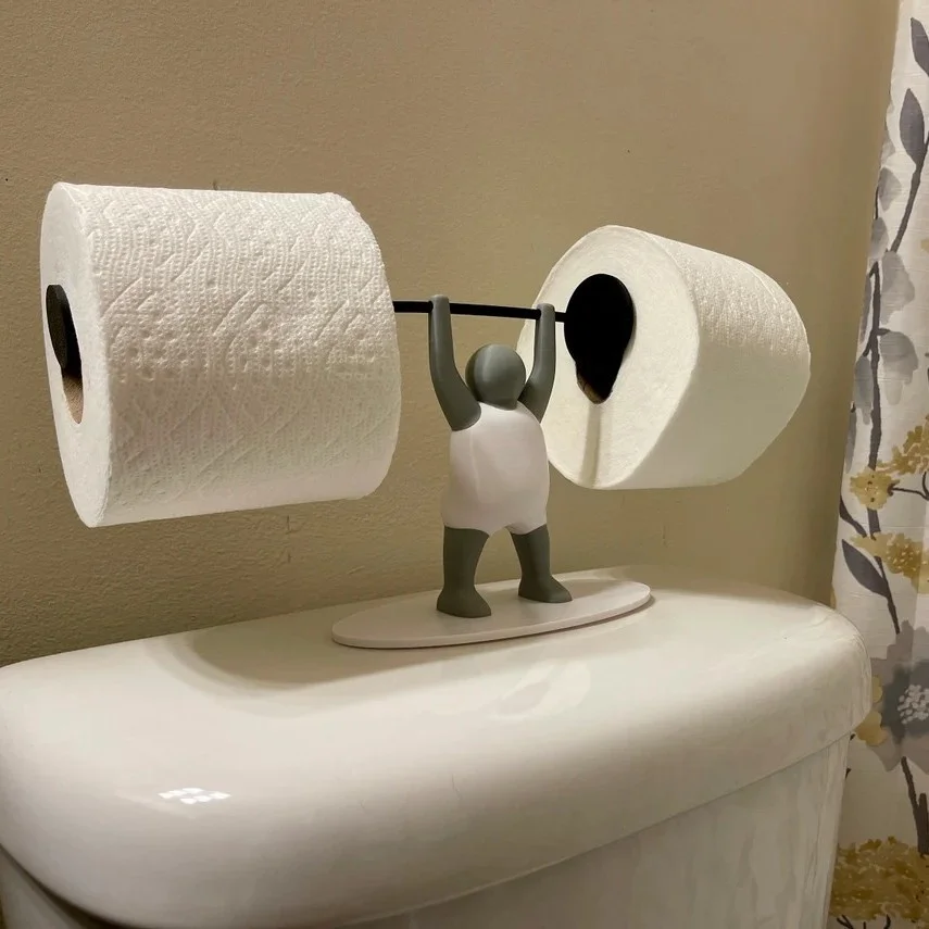 Creative Weightlifter Toilet Roll Holder Funny Fitness Villain Weightlifting Toilet Paper Holder Interesting Household Ornaments