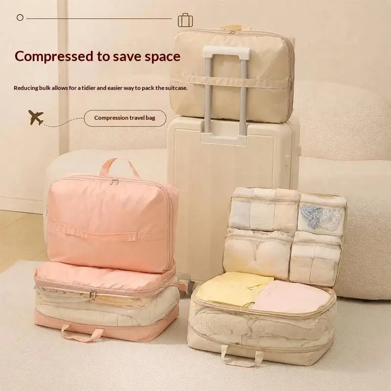 1Pcs 5 In 1 Expandable Travel Packing Cubes Compression Luggage Organizer