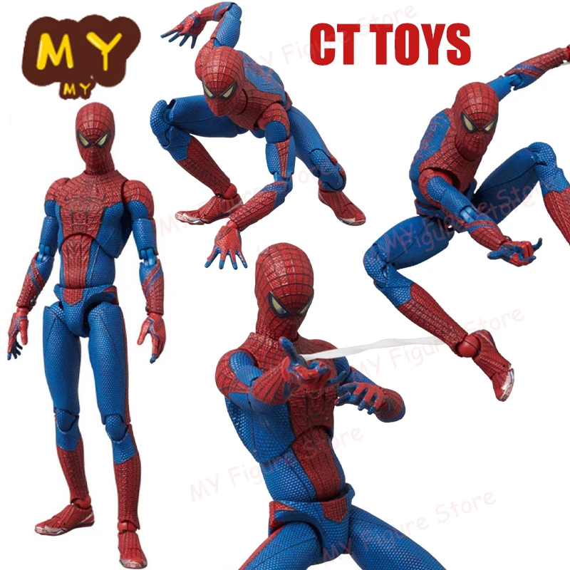 New CT Toys Spiderman Mafex 001 Figure Peter Parker Andrew Garfield The Amazing Spider-Man Action Figure Shf Spiderman Toy Gift