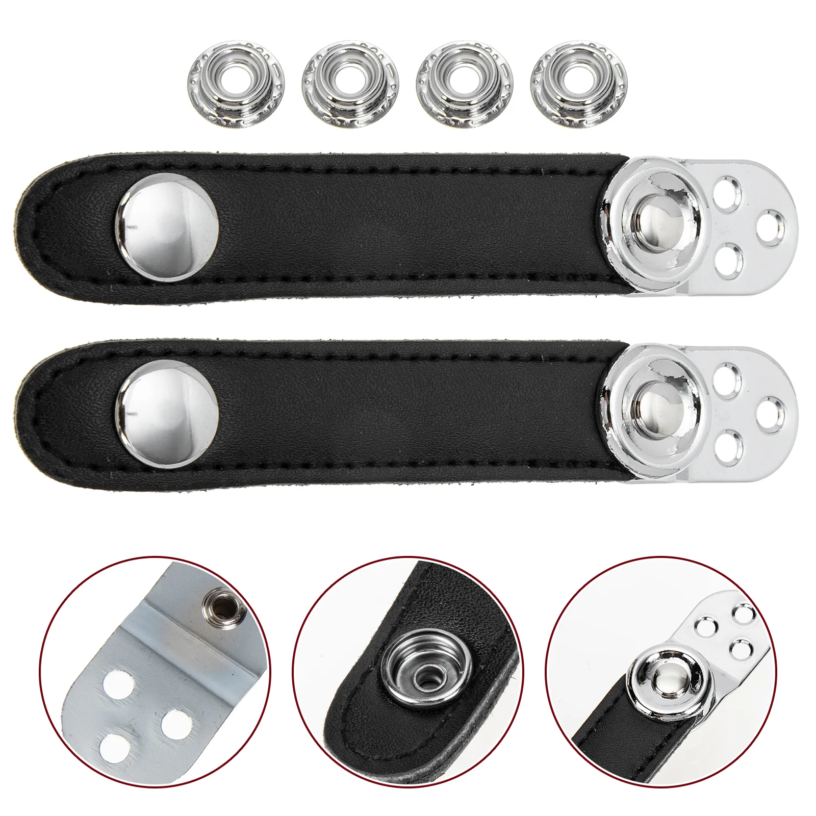 Accordion Buckle Strap Universal Cowhide Accessory Below Double Layer Fixation Bellows Belt Common Steel