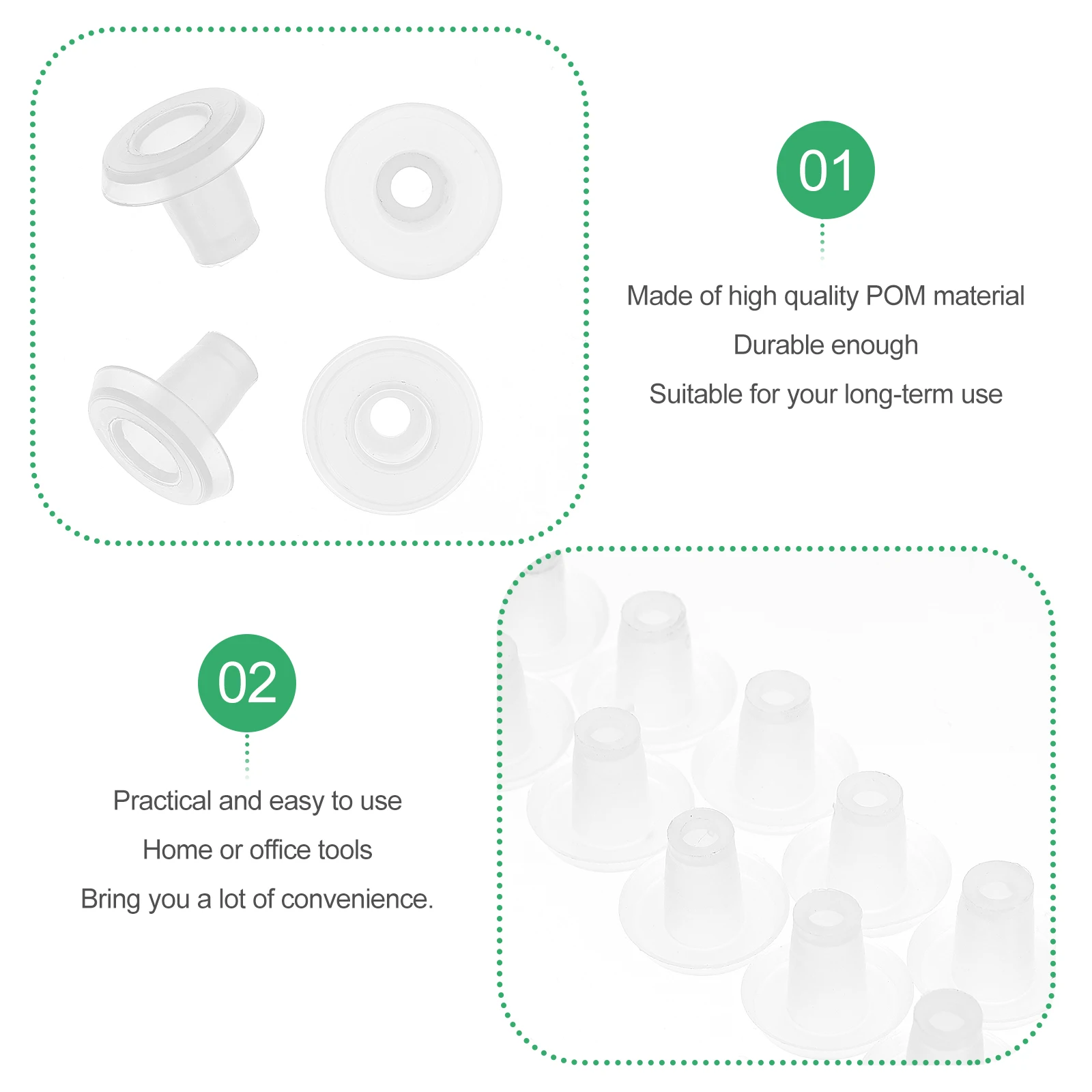 

30Pcs Blinds Bottom Rail Plugs Pom Material Transparent Design for Horizontal Blinds Accessories Replacement Parts Simple Rail