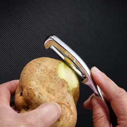 Pelador de cocina de alta calidad, pelador de hoja giratoria de acero inoxidable, herramienta de cocina esencial para frutas, patatas y zanahorias ultra afiladas