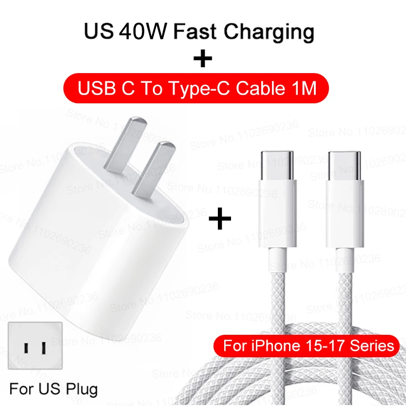 40W PD telefoonlader voor iPhone 11 12 13 14 15 16 17 Pro Max 16 Plus 17 Air iPad Snelladen Type C kabel oplader