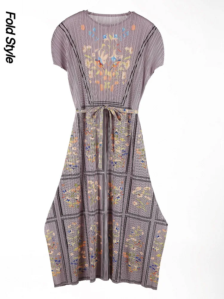 

2025 Elegant Fashion Temperament High-end Dress Women's Foreign French Pullover Print Pleated Skirt