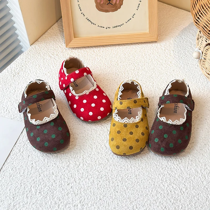 Girls PU Leather Shoes Spring Autumn New Children's Breathable Soft-soled School Student Loafer