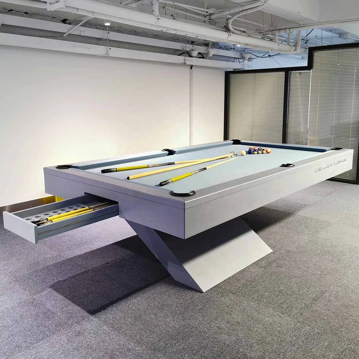 2023 Modern high-end family slate billiards table 7ft -9ft ft with cue storage function, customized billiards table