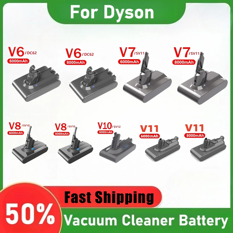 

【In Stock】 For Dyson V6 V7 V8 V10 Rechargeable Bateria SV10 SV11 SV12 SV09 Vacuum Cleaner Battery DC58 Battery for Sony Battery