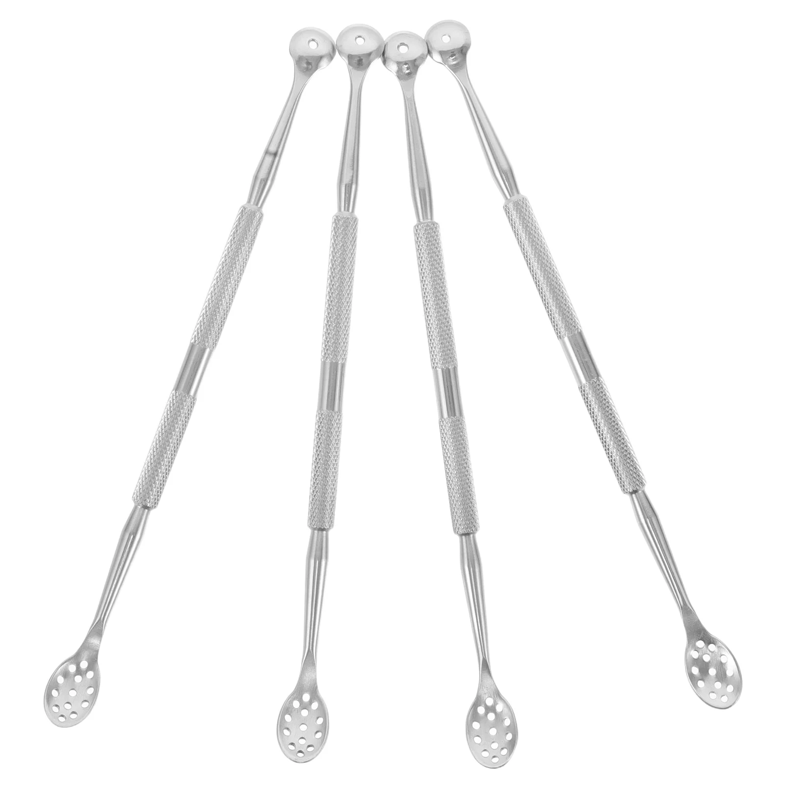 

4pcs Stainless Steel Remover Dual Ended Nail Care Tools Manicure Pedicure Kit Spoon Scraper Dead Skin Fork Durable Portable