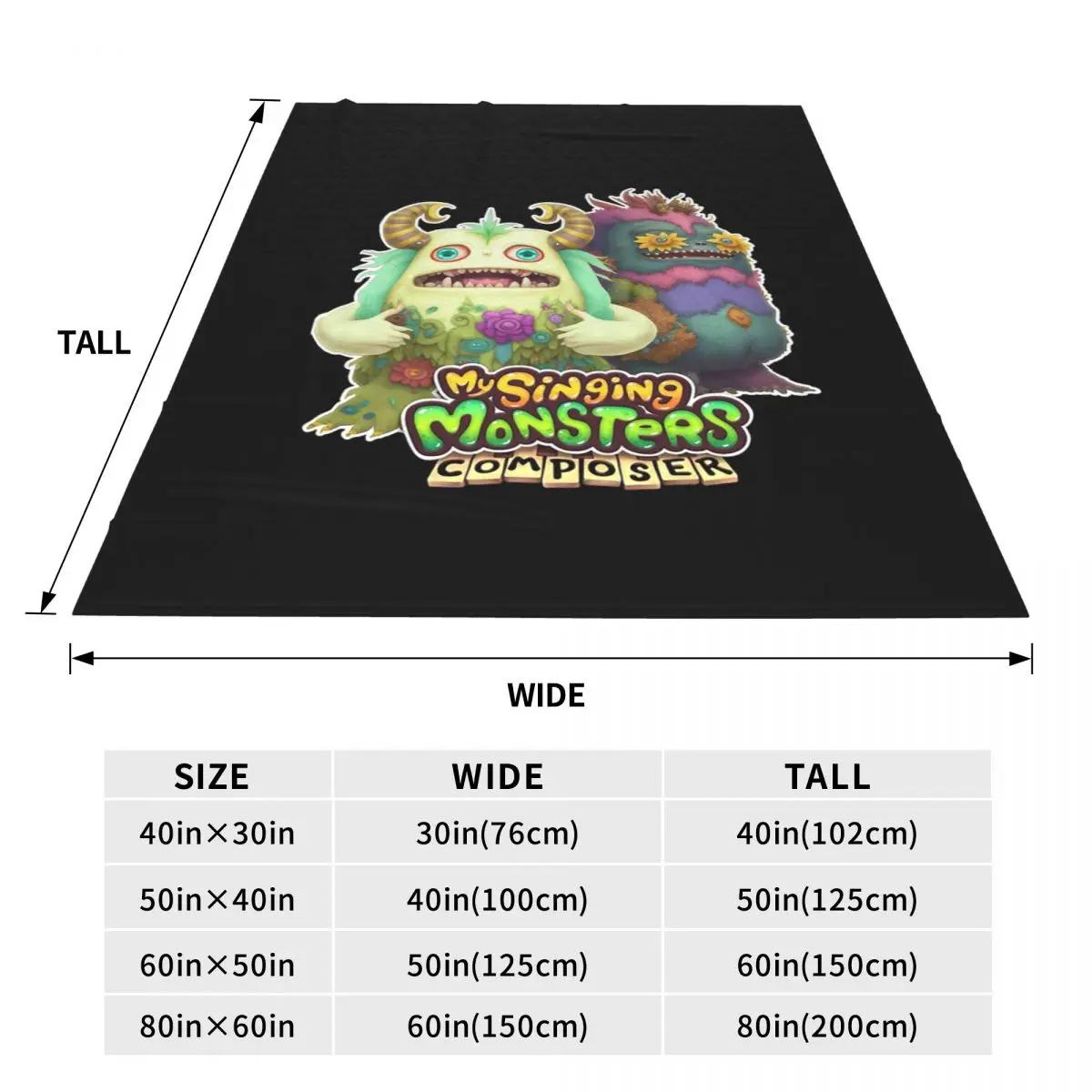 My Singing Monster Cartoon Blanket Soft Warm Flannel Throw Blanket Plush for Bed Travel Home Couch