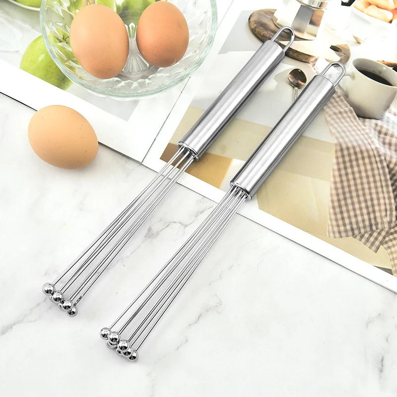 Hand operated egg beater Stainless steel egg baking tool Kitchen household hand-held ball beater