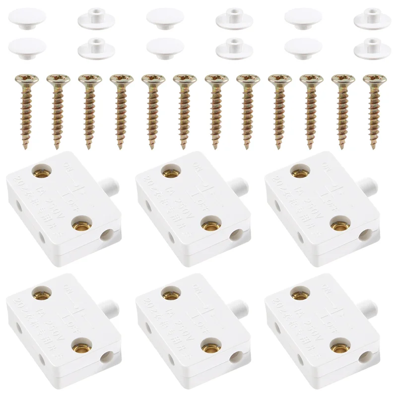 ABGR-6 pezzi interruttore a LED per porta per luce armadio, interruttori per lampada elettrica per armadio normalmente chiuso, per armadio dispensa