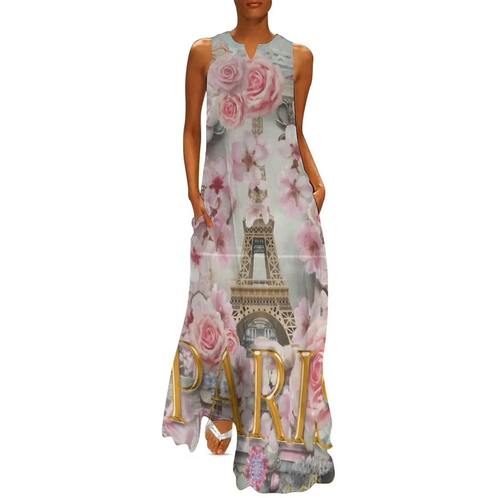 

Vintage Paris Poster Long Dress clothes for woman luxury dresses dress Dress