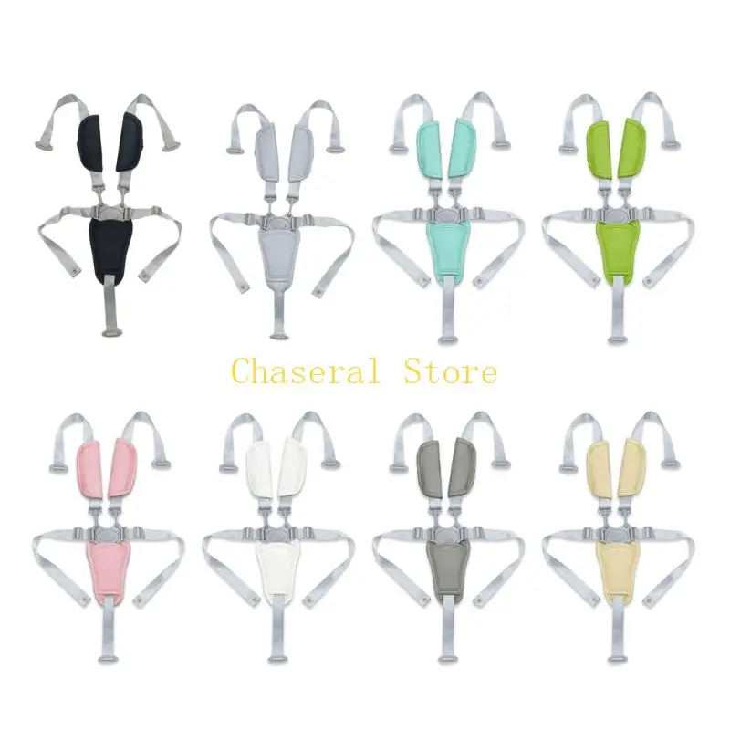 

E7CE нейлоновый 5-точечный ремень безопасности с мягкими плечевыми ремнями из искусственной кожи, регулируемая длина, ремень для