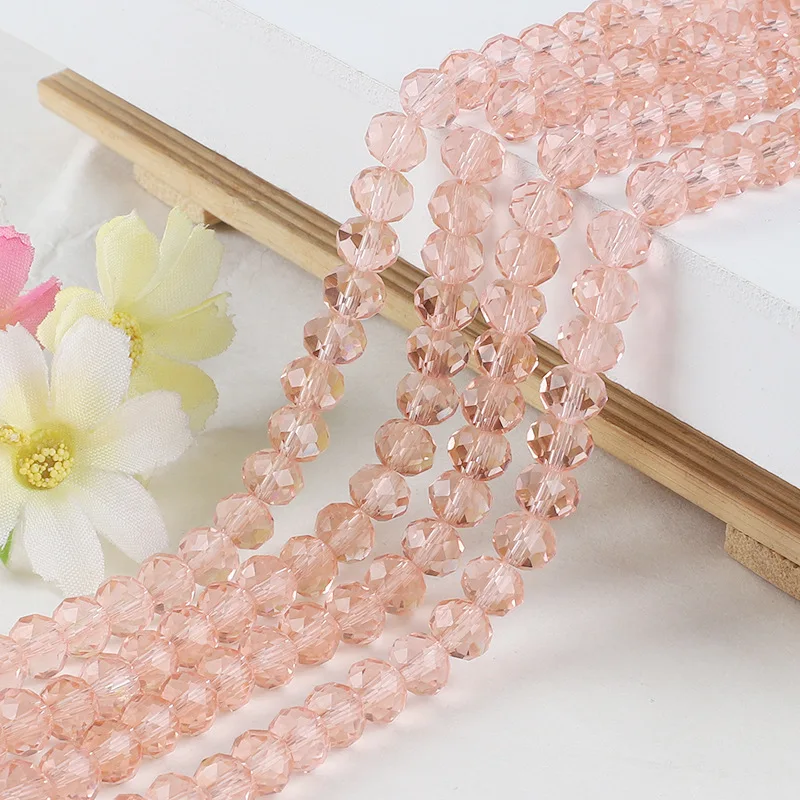 8mm Glass Beads Crystal Facet Beads Handmade Diy Bracelet Necklace Bracelet Jewelry Handmade Beads Accessories Wholesale