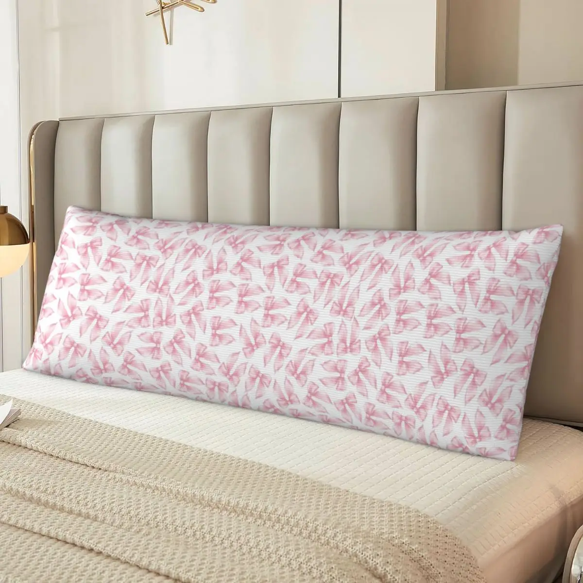 Cochuette – taie d'oreiller rectangulaire à motif de nœud rose, housse de coussin décorative en Polyester pour chambre à coucher, confort de la maison