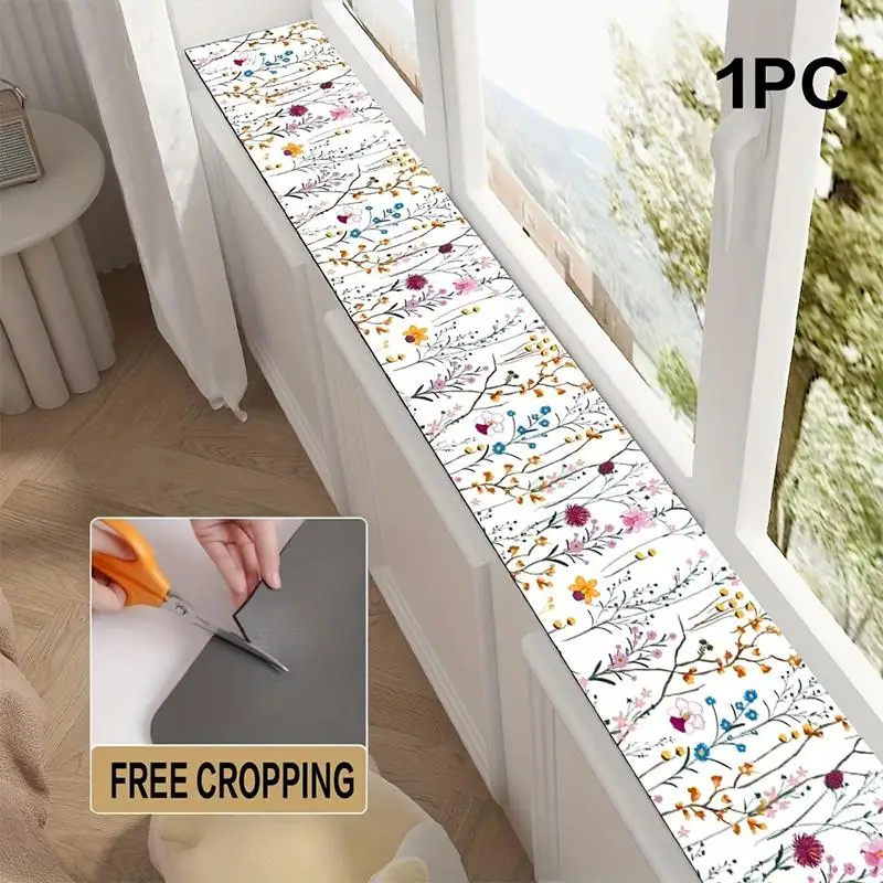 Household Absorbent Window Sill Protector, Rustic Green Plant Print Absorbent And Quick-drying Mat, Easy To Clean.