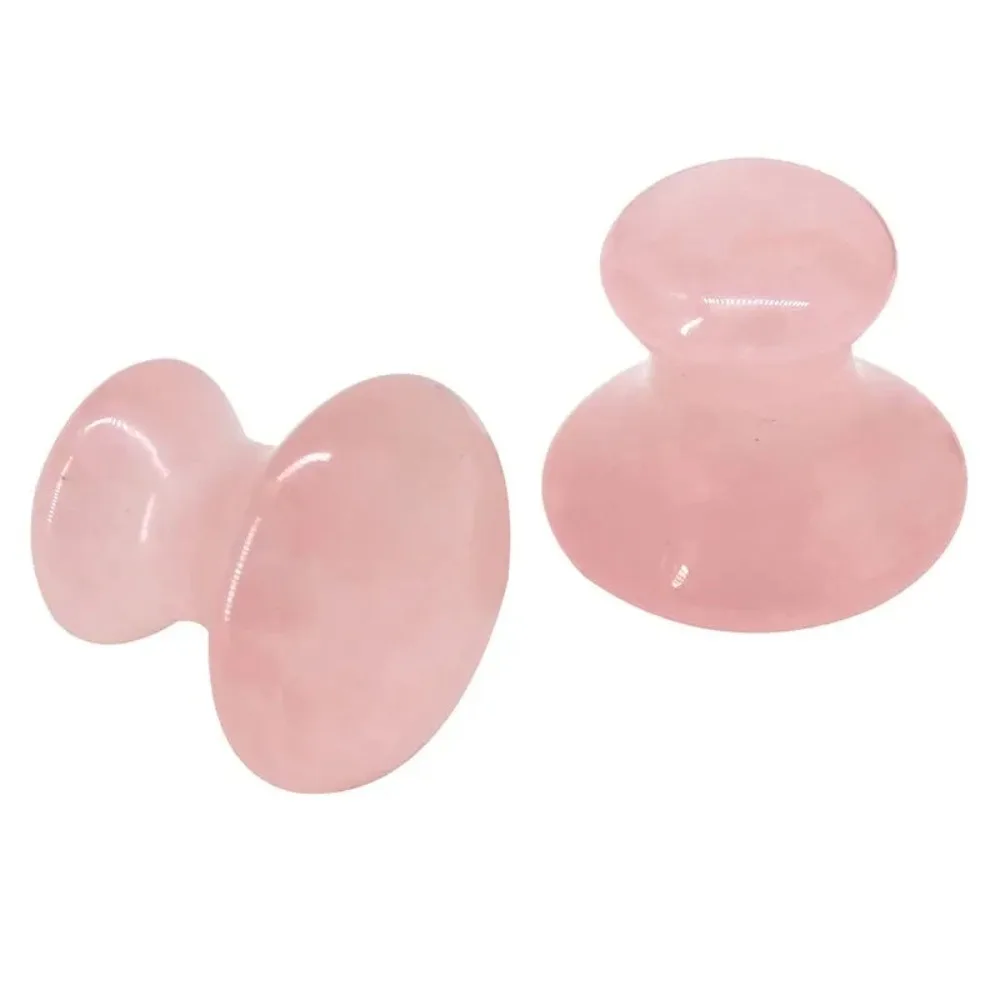 Outil Gua Sha en pierre de quartz rose naturel, rouleau de diversification de la pièce plus lente, masseur amincissant, planche à gratter pour le