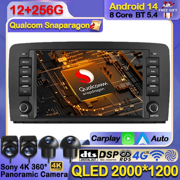 

Android 14 Car Radio For Mercedes Benz R Class W251 R280 R300 R320 R350 R63 2006 - 2013 Auto Carplay Video Player QLED 4G WIFI