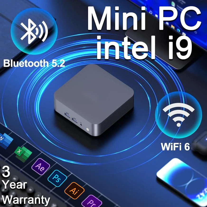 

Портативный мини-ПК Intel i9 8950HK Windows 11 Pro DDR4 16 ГБ SSD 1 ТБ 2 ТБ Компьютерный геймер Wifi 6 BT5.2 Офисный UHD Настольный ПК