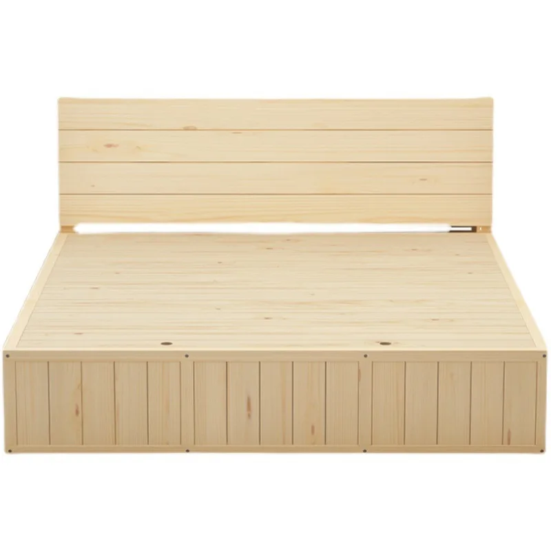 Solid wood high box storage bed, air pressure box storage bed