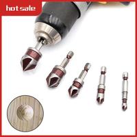 A52I-5 Flute Metal M35 Cobalt Countersink Drill Bit Set 82° 5Pcs 1/4In Hex Shank Countersunk Bit Set 1/4In 3/8In 1/2In 5/8In