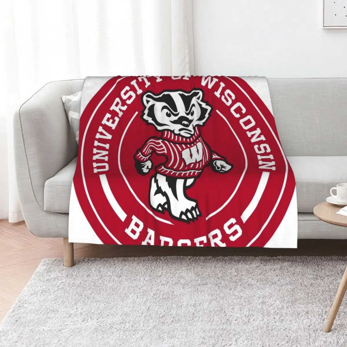 UW - Madison Circle Throw Blanket sofa bed Furry warm winter Heavy Bed covers Decorative Sofas Blankets