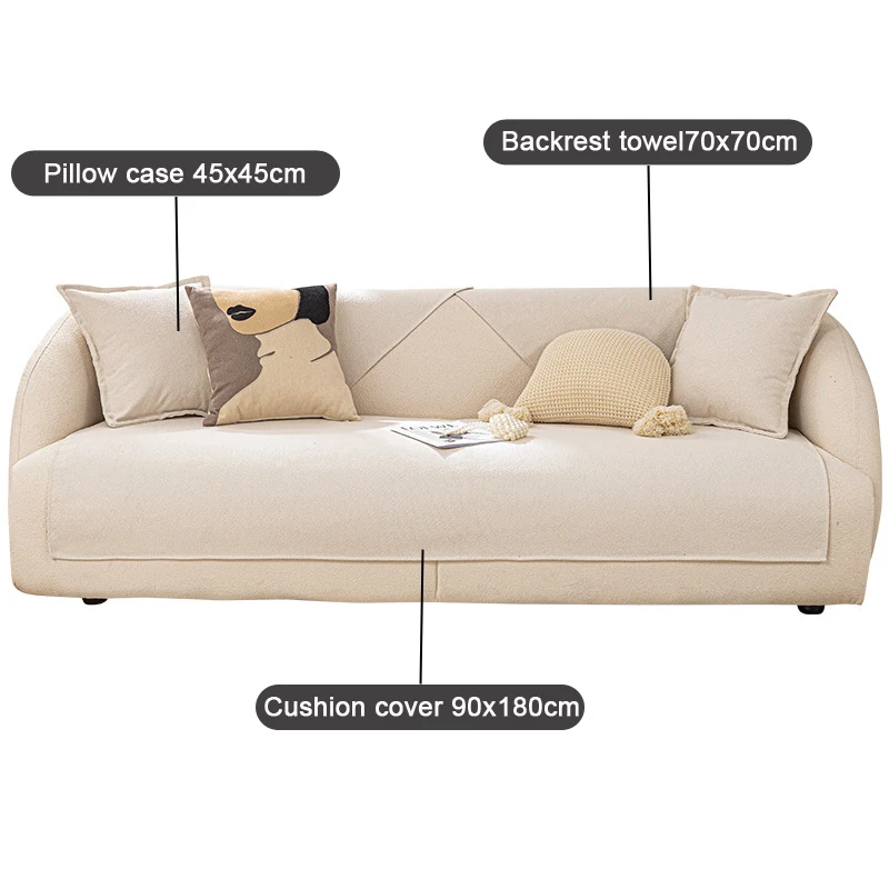 Teddy Velvet Sofa Cushion Four Seasons Universal Couch Cover For Living Room Decor Non-slip Feline Scratch Resistant Sofa Cover images - 6