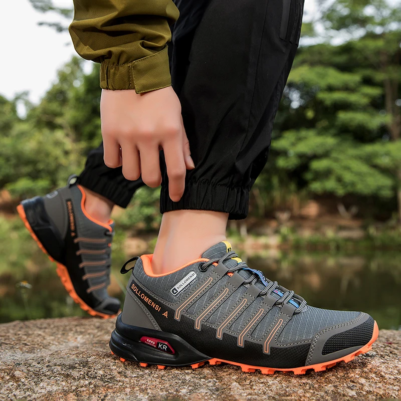 Men‘s Hiking Shoes Waterproof Outdoor Lace-Up Trekking Sneakers Non-slip Camping Trainers Hunting Tactical Cycling Shoes 40-47#