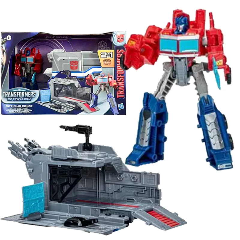 

2024 Classic Hasbro Transformers Earth Spark Optimus Prime Battle Car Set Cartoon Anime Movable Humanoid Toy Model Birthday Gift