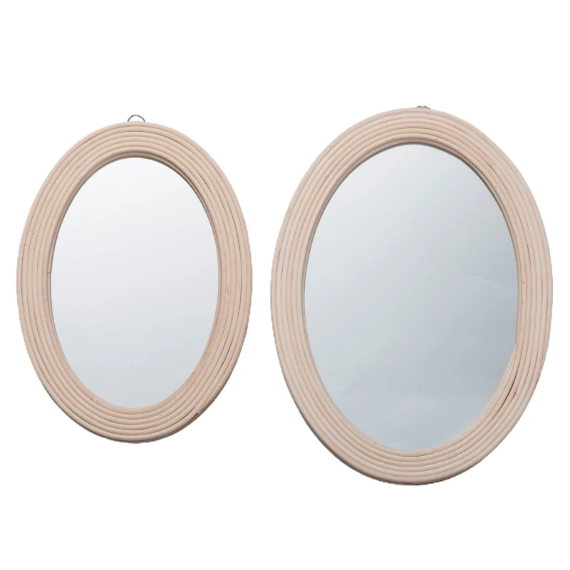 

Rattan Wall Mirror Wall Mounted Mirror for Farmhouse Living-Room Bathroom Home