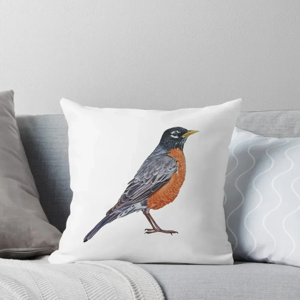 

American Robin - bird painting (no background) Throw Pillow Christmas s Covers Cushions For Sofa Sitting Cushion pillow