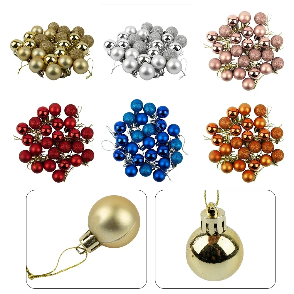 24 PCS Christmas Ball Ornaments Tree Decorations 2023 For Home Christmas Decor Holiday Wedding Party Pendant 11 Colors 3CM