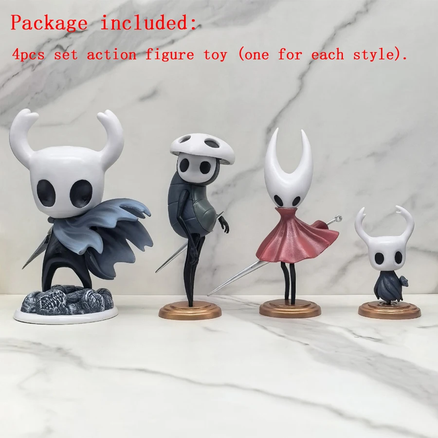 4pcs Set Funny Anime Game Character Hollow Knight Hornet Bumblebee Action Figure Statues Desk Ornament Doll Model Collection Toy