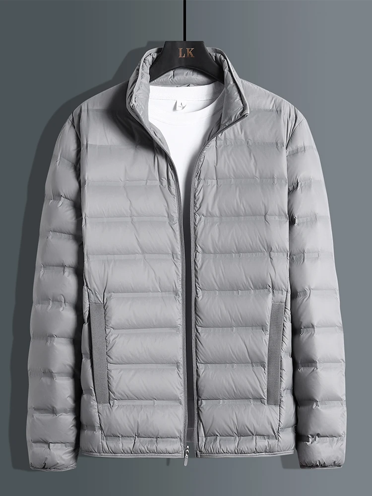 Chaqueta de plumón ultraligera para hombre, Abrigo acolchado de plumón de pato blanco 2022, cortavientos cálido sólido de talla grande 8XL, novedad