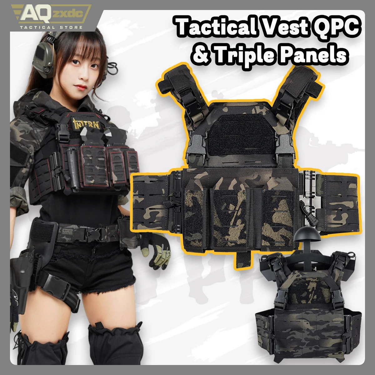 Tactical QPC Vest Plate Carrier Body Armor  Quick Release System Small Tactical Vest Tactical Chest Rig for Girls, Children‘s