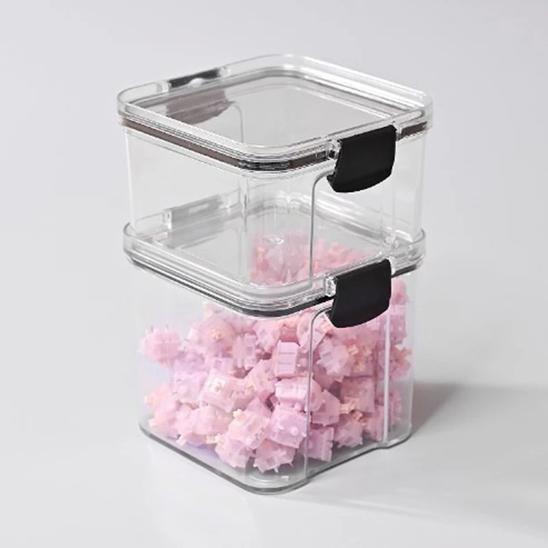 Mechanical Keyboard Keycaps Switches Storage Box Transparent Cherry TTC Gateron Box Stackable Sealed Can