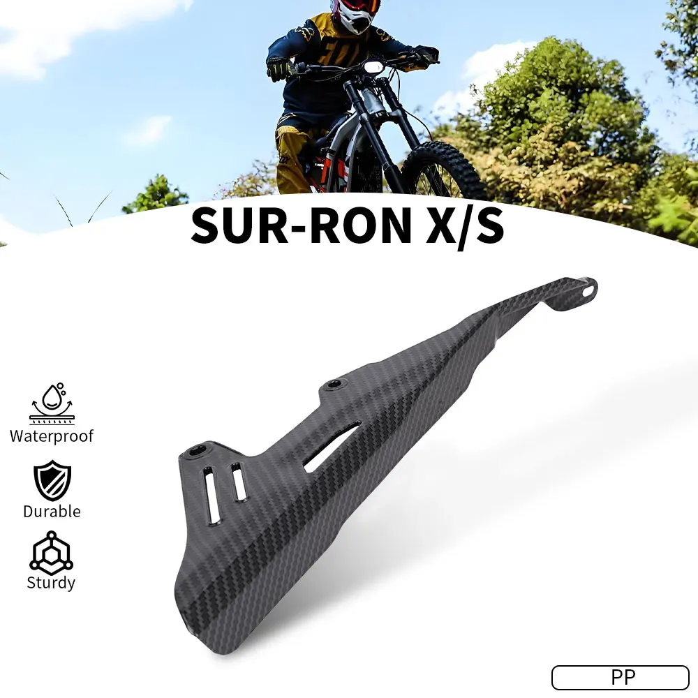 Couvercle de protection de chaîne de moto, pignon PP pour Surron Light Bee X S, motif en Fiber de carbone, vélos électriques hors route