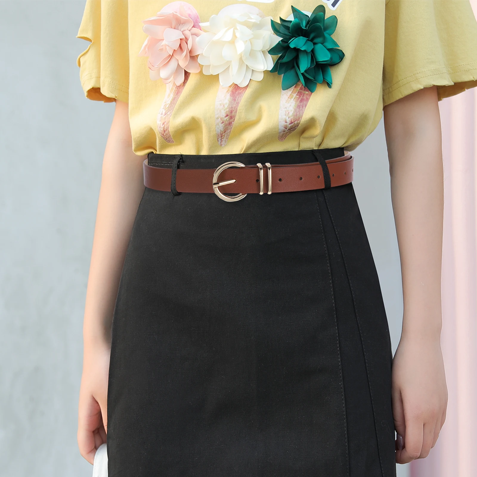 

Ladies Belt Casual Faux Fashion Pink Stylish Chic Women Jeans Belt Vintage Cute Waist Belts for Women Dresses