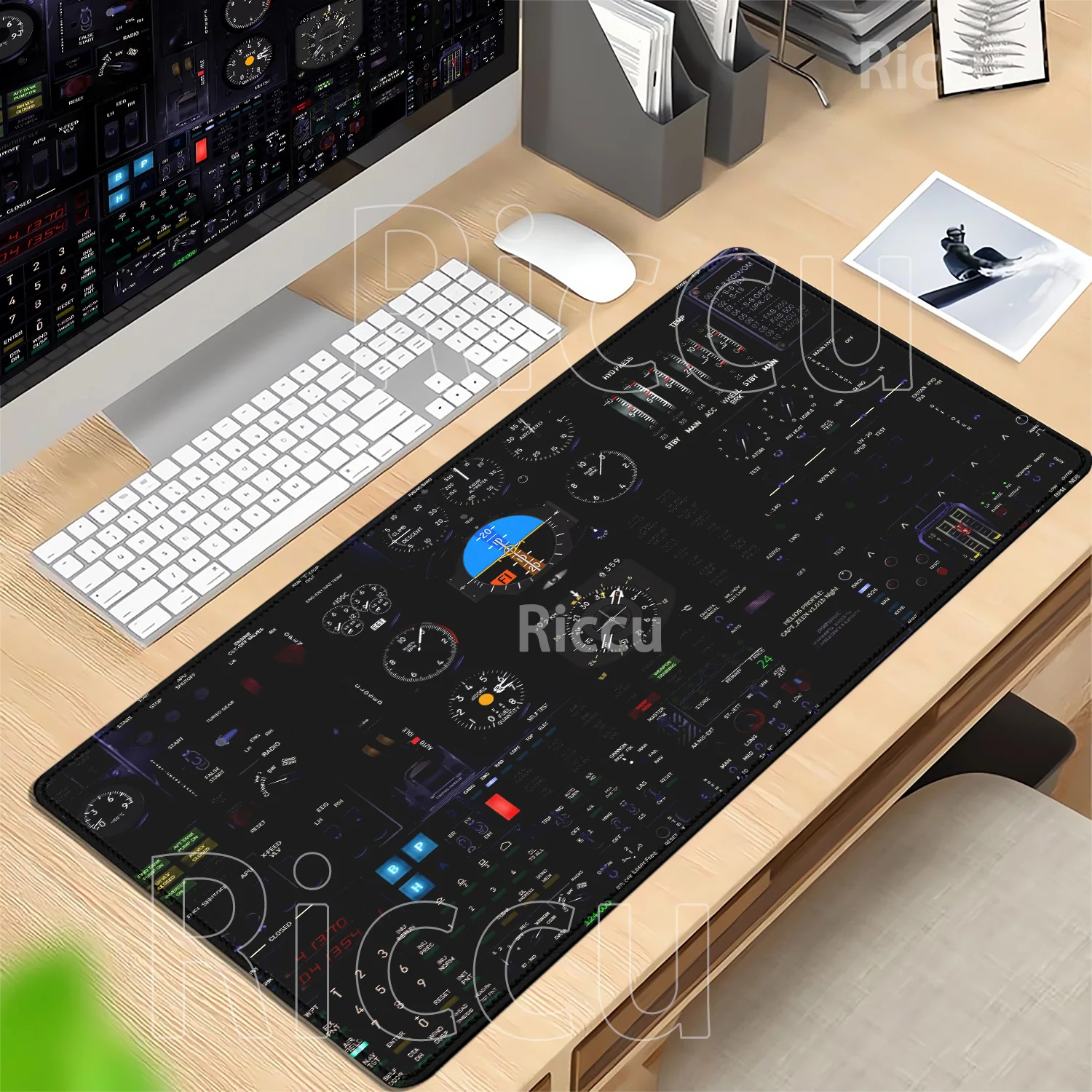 400x900mm Airplane Cockpit Speedometer Mouse Pads Plane Instrument Panel Mousepad overlock Pc gaming Office HD printing Desk Mat