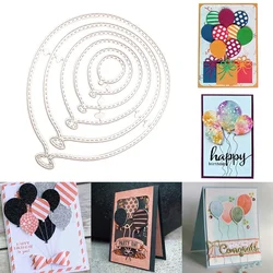 6 pz/lotto palloncini metallo taglio muore Stencil fustellato Scrapbooking francobolli artigianali