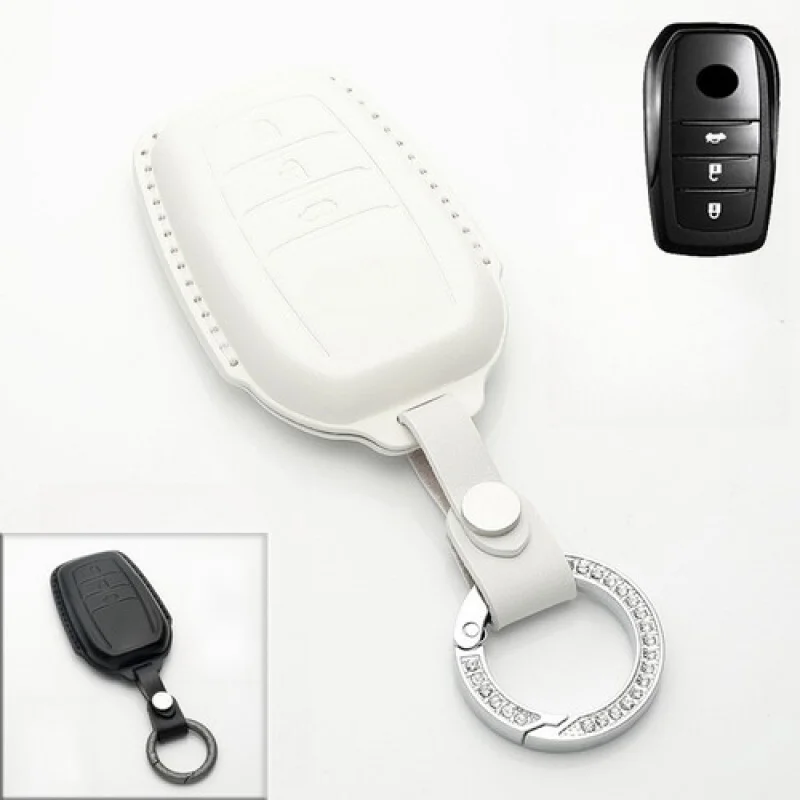 

A+ Genuine Leather Car Key Fob Case Cover For Toyota Highlander Cruiser Camry RAV4