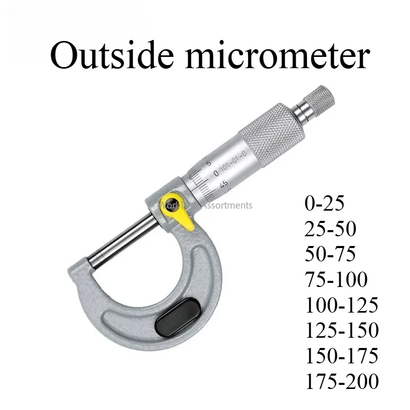 001mm High Accuracy Mechanical Outside Micrometer 0-25 50 75 100mm Range Micrometer Caliper Measuring Tool Spare Parts