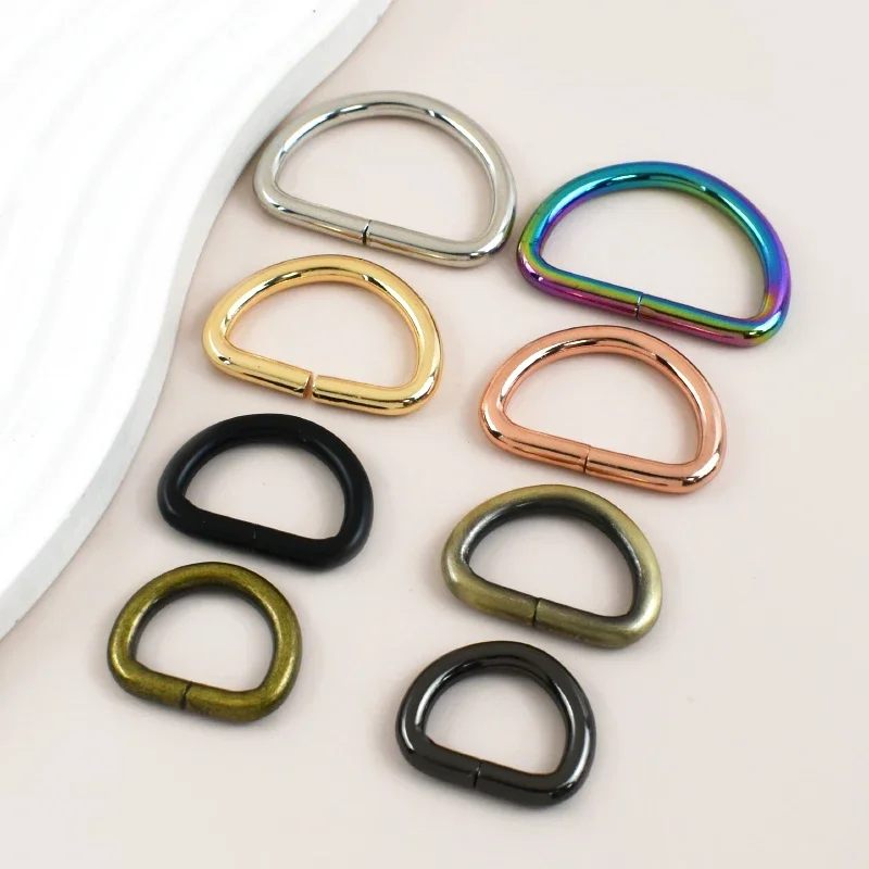 20Pcs 13/16/20/25/32/38/50mm O Dee D Ring Metal Buckles Bag Hanger Side Clip Carabiner Hook Collar Strap Connect Loop Supplies