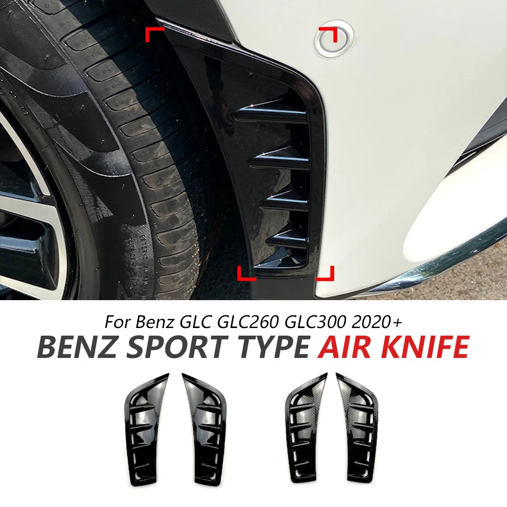 

Fender Air Outlet Wind Blade Trim For Benz GLC GLC260 GLC300 2020+ Glossy Black Sport Bumper Side Spoiler Trim Decor Car Update