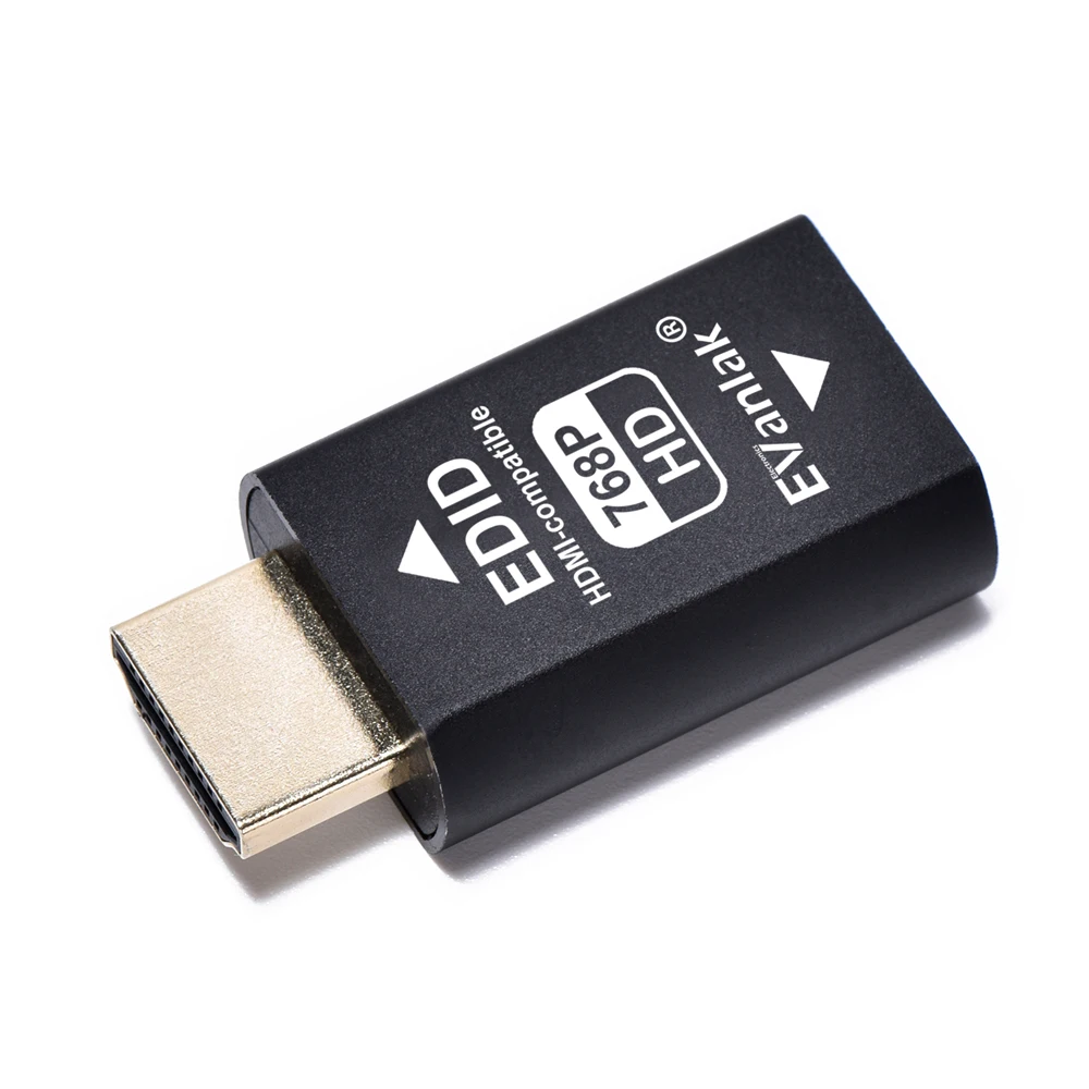 EVanlak HDMI EDID Emulator Passthrough 3e-generatie emulatoradapter werkt met Mac Thunderbolt naar HDMI-switches/extenders/videosplitters